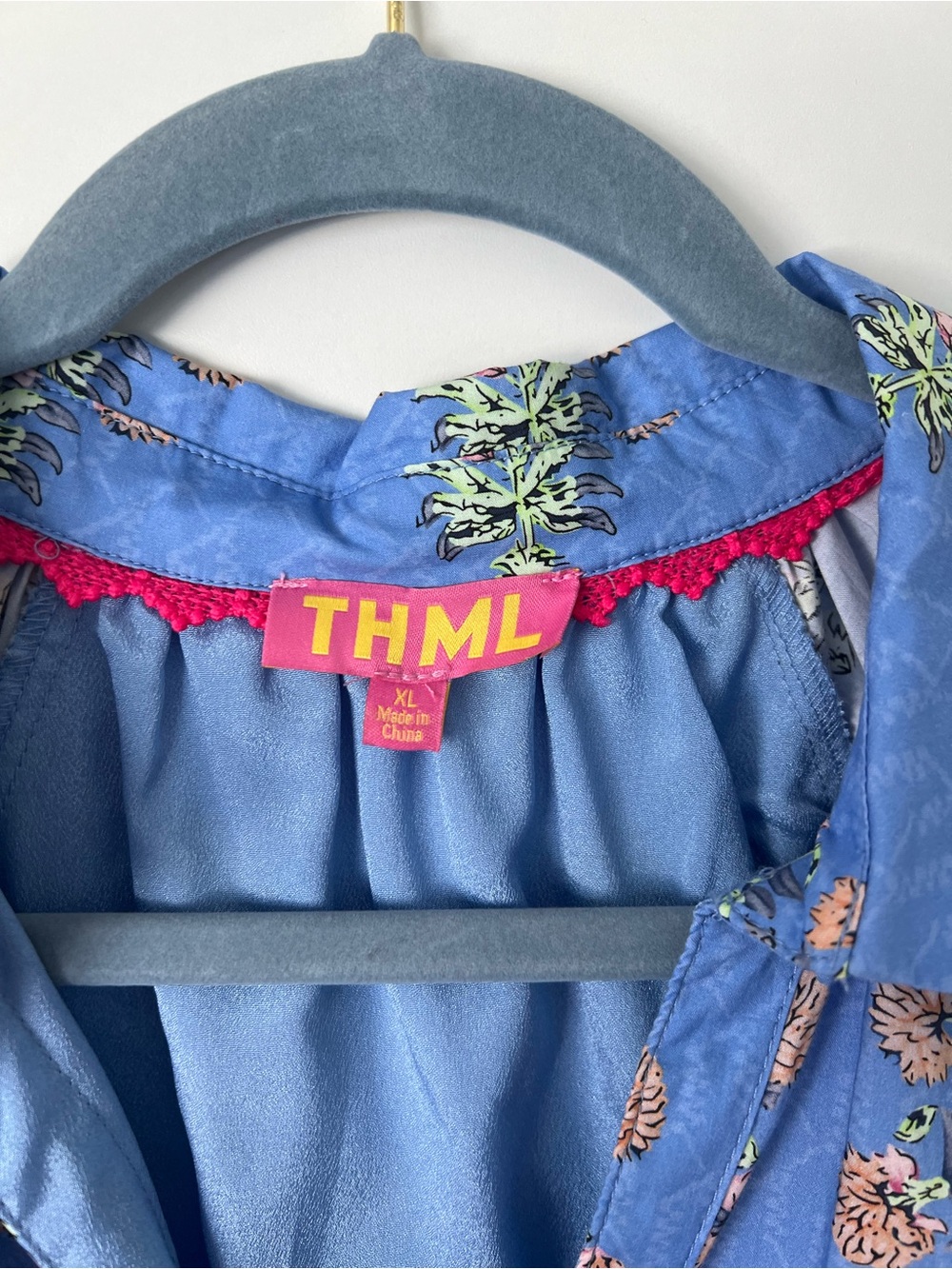 THML Blue Floral Tiered Mini Dress - Picture 2 of 2